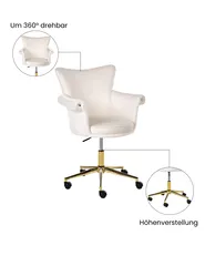 Schreibtischstuhl VELENCIA Samtstoff Cremeweiß_1065160
