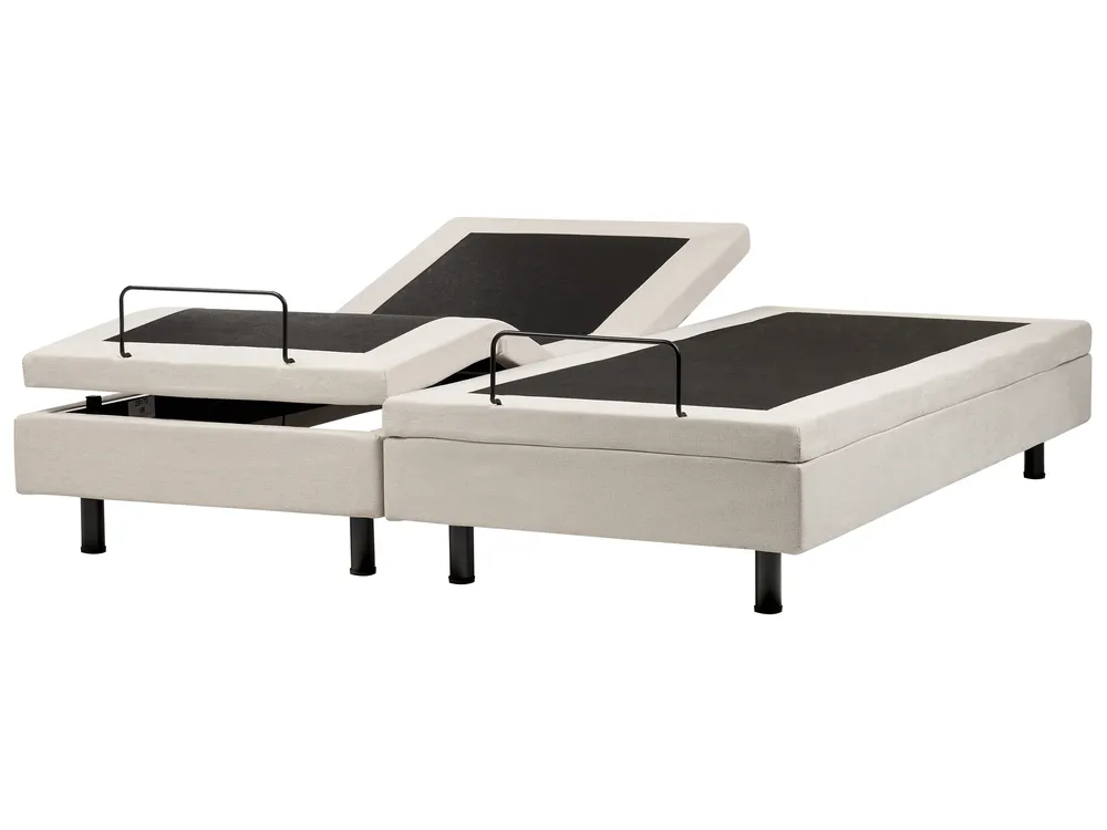 Verstellbares Bett ohne Kopfteil Stoff CASTELLAN 180 x 200 cm Hellbeige