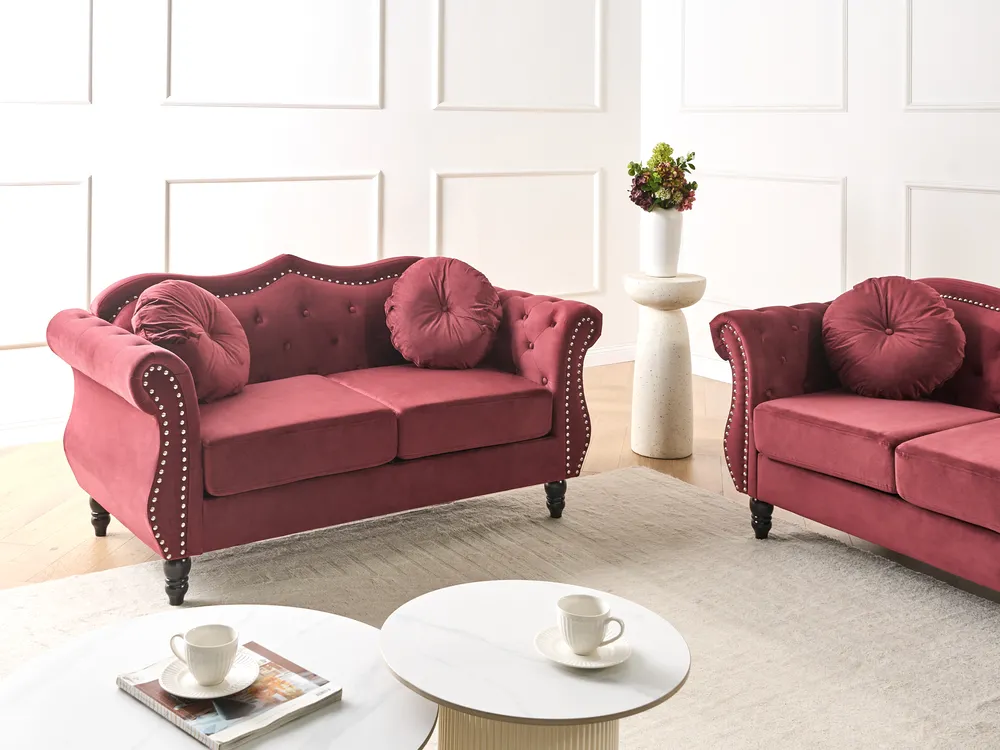 Sofa 2 Seater SKIEN Velvet Dark Red