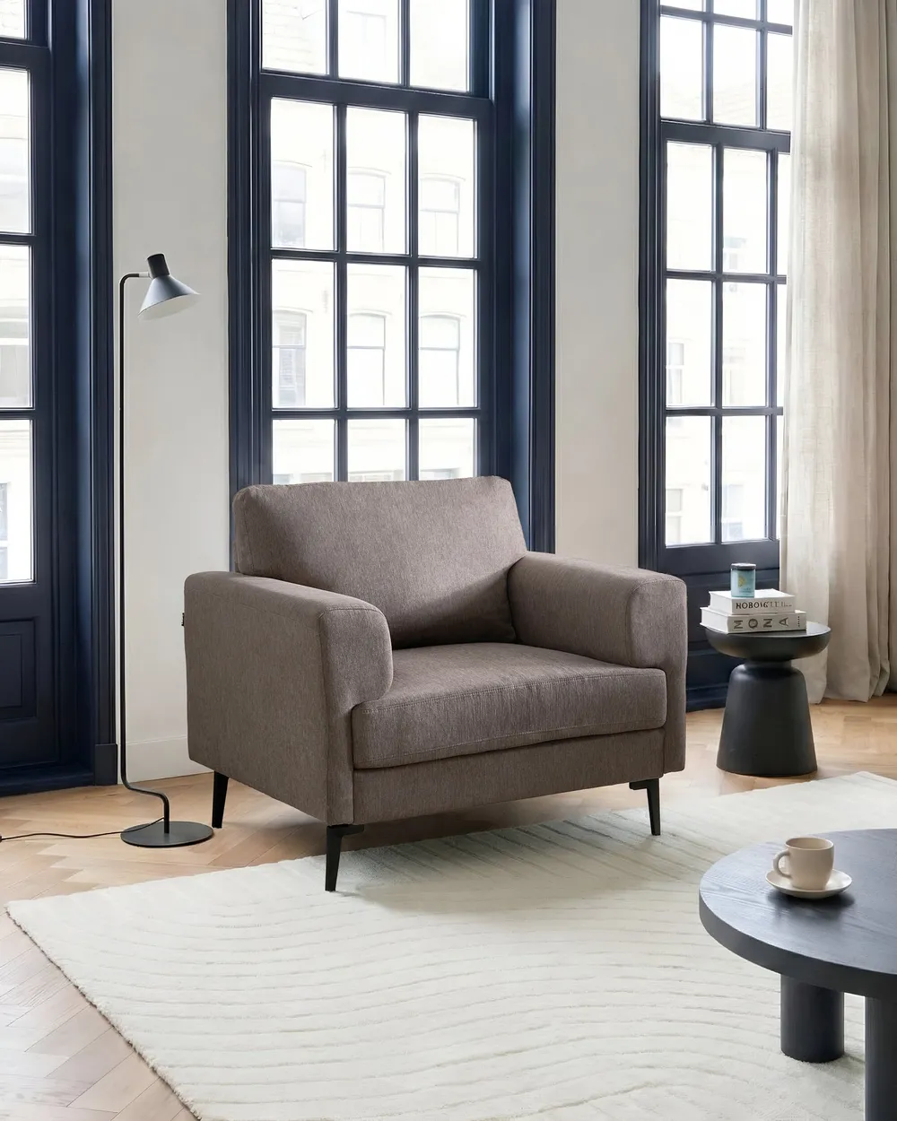 Sofa Set 6-Sitzer LOUSTO Stoff Braun_1046229