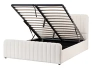 Bett mit Stauraum LUNAN Bouclé Weiß 140 x 200 cm_1048318