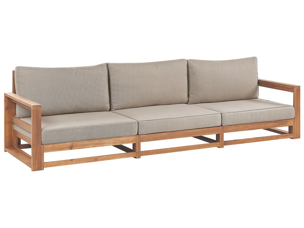 Gartensofa 3-Sitzer TIMOR modular zertifiziertes Akazienholz Hellbraun