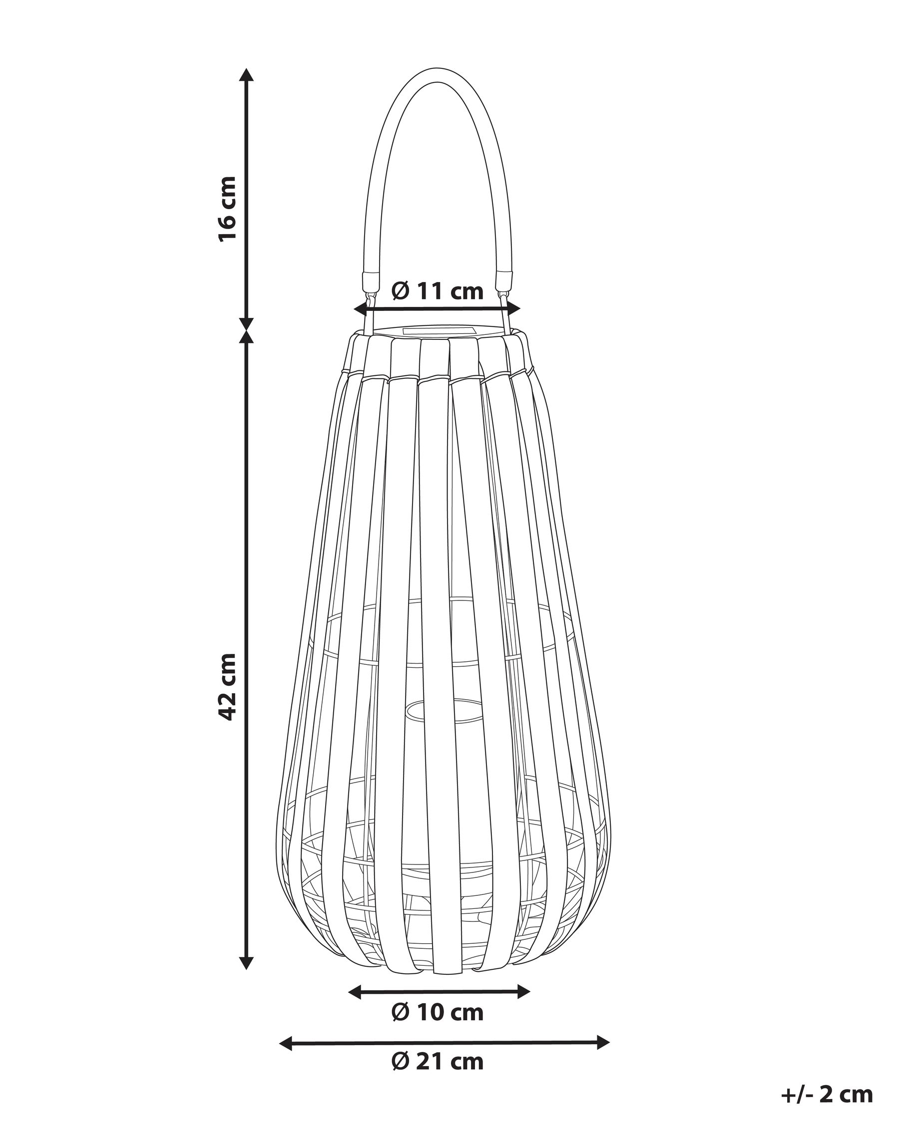 Solarbetriebene Laterne MATETSI 58 cm Hellbraun_1045275