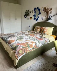 Bett mit Stauraum VAUCLUSE Bouclé Hellgrün 160 x 200 cm_1175553