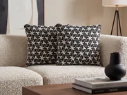Dekokissen 2er Set ANDIRIN 45 x 45 cm Baumwolle Schwarz Geometrisches Muster_802112