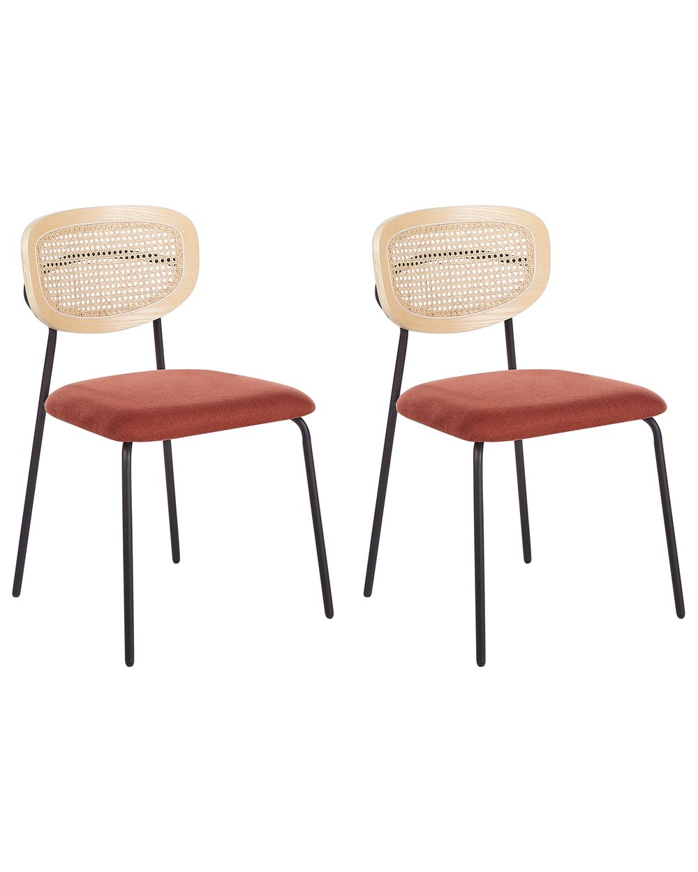 Esszimmerstuhl 2er Set MAYETTA Rattan Orange