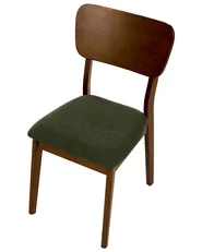 Set of 2 Dining Chairs MINIER Wood Green/ Dark Brown_1013739