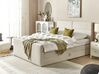 Boxspringbett mit Stauraum ARISTOCRAT Stoff Hellbeige 160 x 200 cm