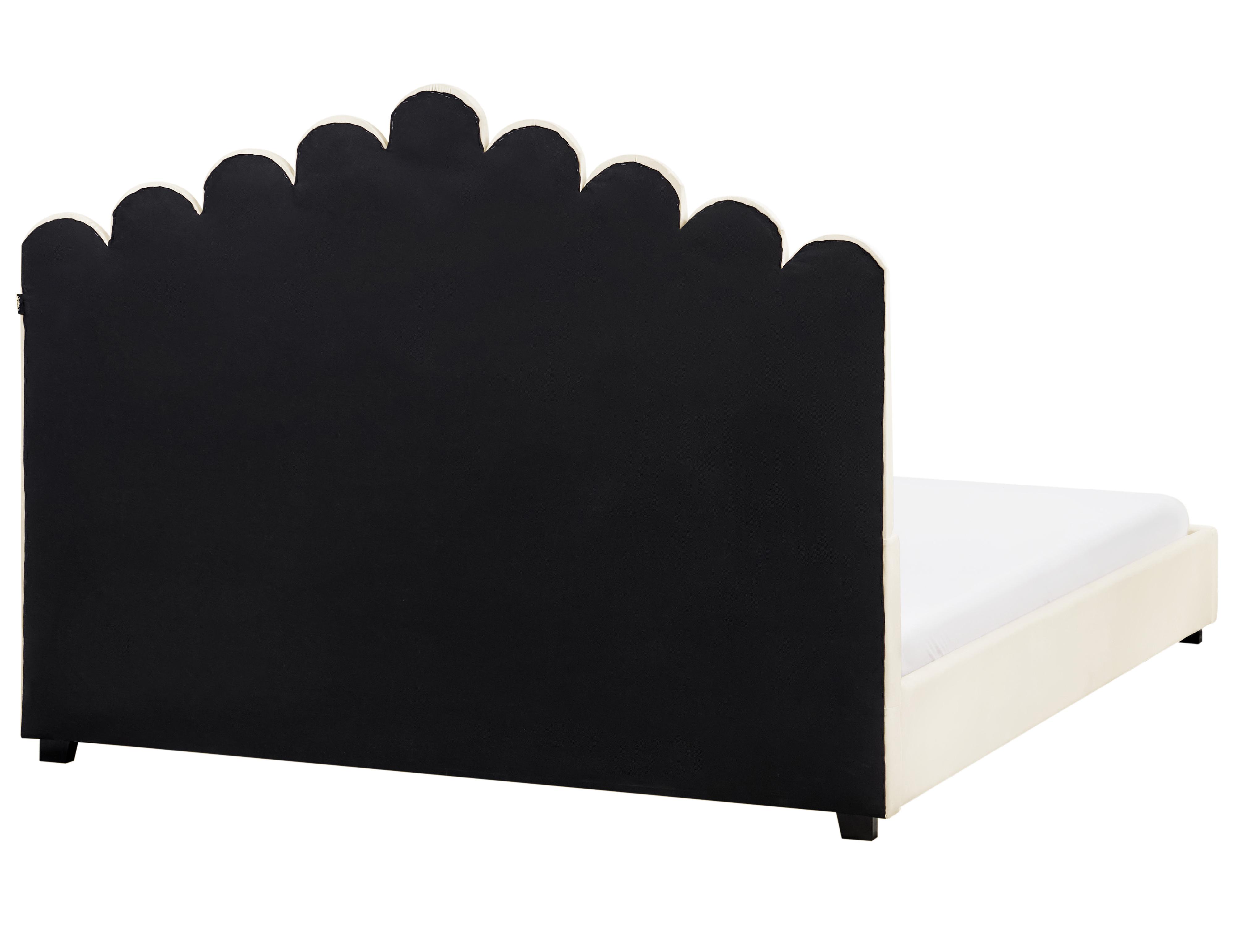 Krevet Samet VINCENNES 140 x 200 cm Krem bijela_974533