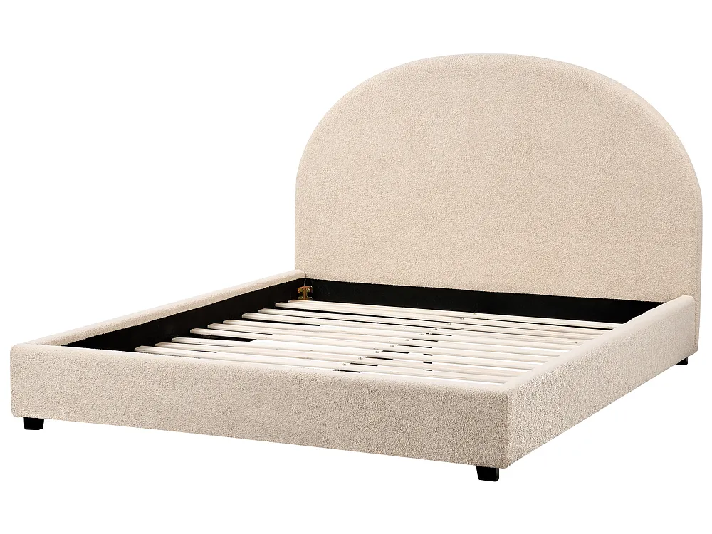 Bett mit Lattenrost Bouclé VAUCLUSE 140 x 200 cm Beige_975997
