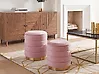Pouf mit Stauraum 2er Set GARLAND Samtstoff Rosa