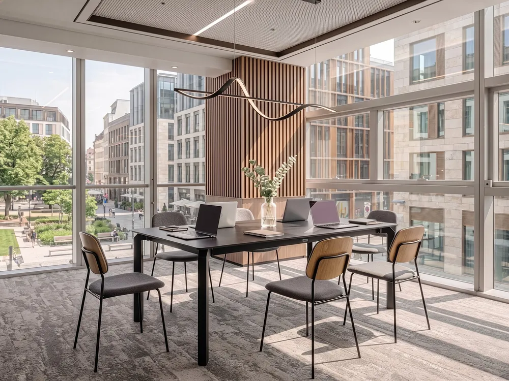Konferenztisch FELETTO 90 cm 180 cm Stein Schwarzer Marmor