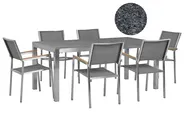 Gartenmöbel Set 6-Sitzer GROSSETO Granit poliert Grau_429299