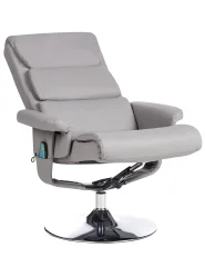 Massage Chair LEGEND with Footstool Faux Leather Grey_698065