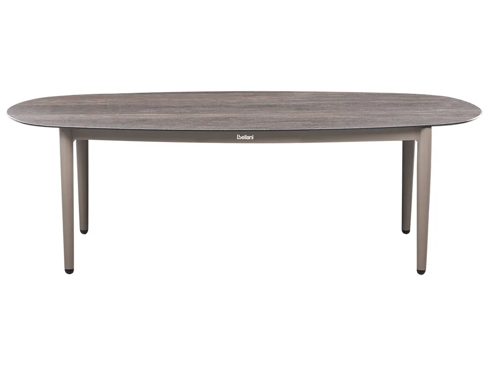 Garten Ecksofa mit Tisch 3-Sitzer LEFFE Metall Beige rechtsseitig_1045258