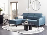 Ecksofa 4-Sitzer GLOSLI Chenillegewebe Blau rechtsseitig_915426