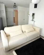 Schlafsofa 3-Sitzer VAXHOLM mit Stauraum Bouclé Cremeweiß_1051595