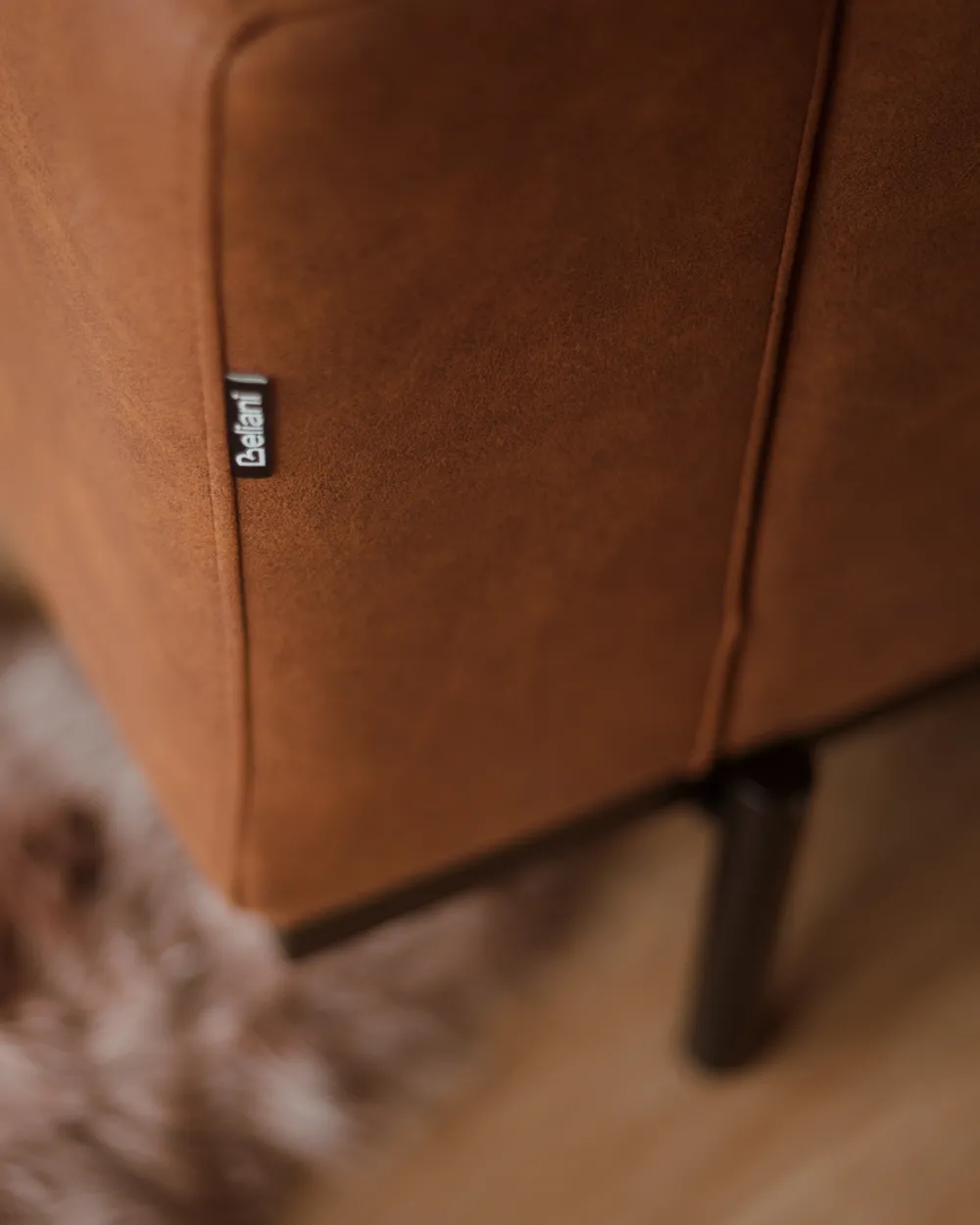 Sofa 3-Sitzer SOVIK Kunstleder Braun_1039572