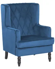 Sessel SANDSET mit Fußstütze Samtstoff Dunkelblau_776337