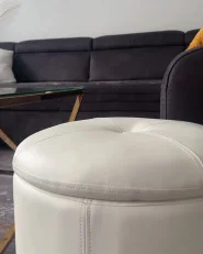 Pouf mit Stauraum MARYLAND Kunstleder Weiß_969491