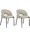 Esszimmerstuhl 2er Set PENNY Stoff Taupe