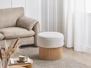 Pouf mit Stauraum RICHEY Bouclé Cremeweiß_991608
