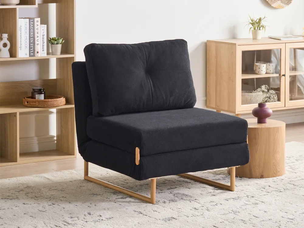 1-Sitzer Schlafsofa JERSLEV Stoff Schwarz