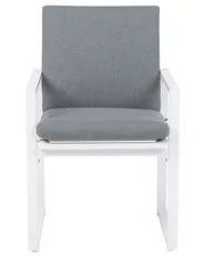 Set mit 4 Stühlen und Sitzkissen PANCOLE Stoff Grau_739014