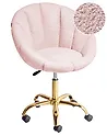 Schreibtischstuhl ANNABELLE Bouclé Pastellrosa