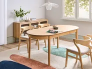 Ausziehbarer Esstisch LARTO Helle Esche 180/220 cm 90 cm_992895