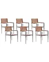Gartenstuhl 6er Set VIAREGGIO zertifiziertes Teakholz Braun