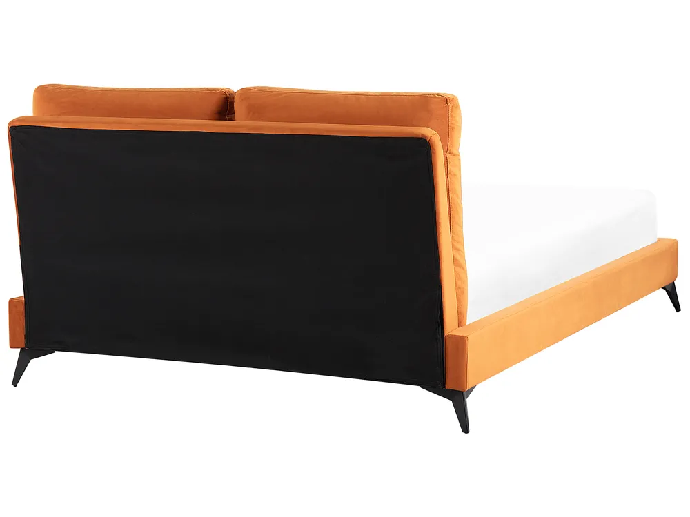 Bett mit Lattenrost Samtstoff MELLE 140 x 200 cm Orange_829877