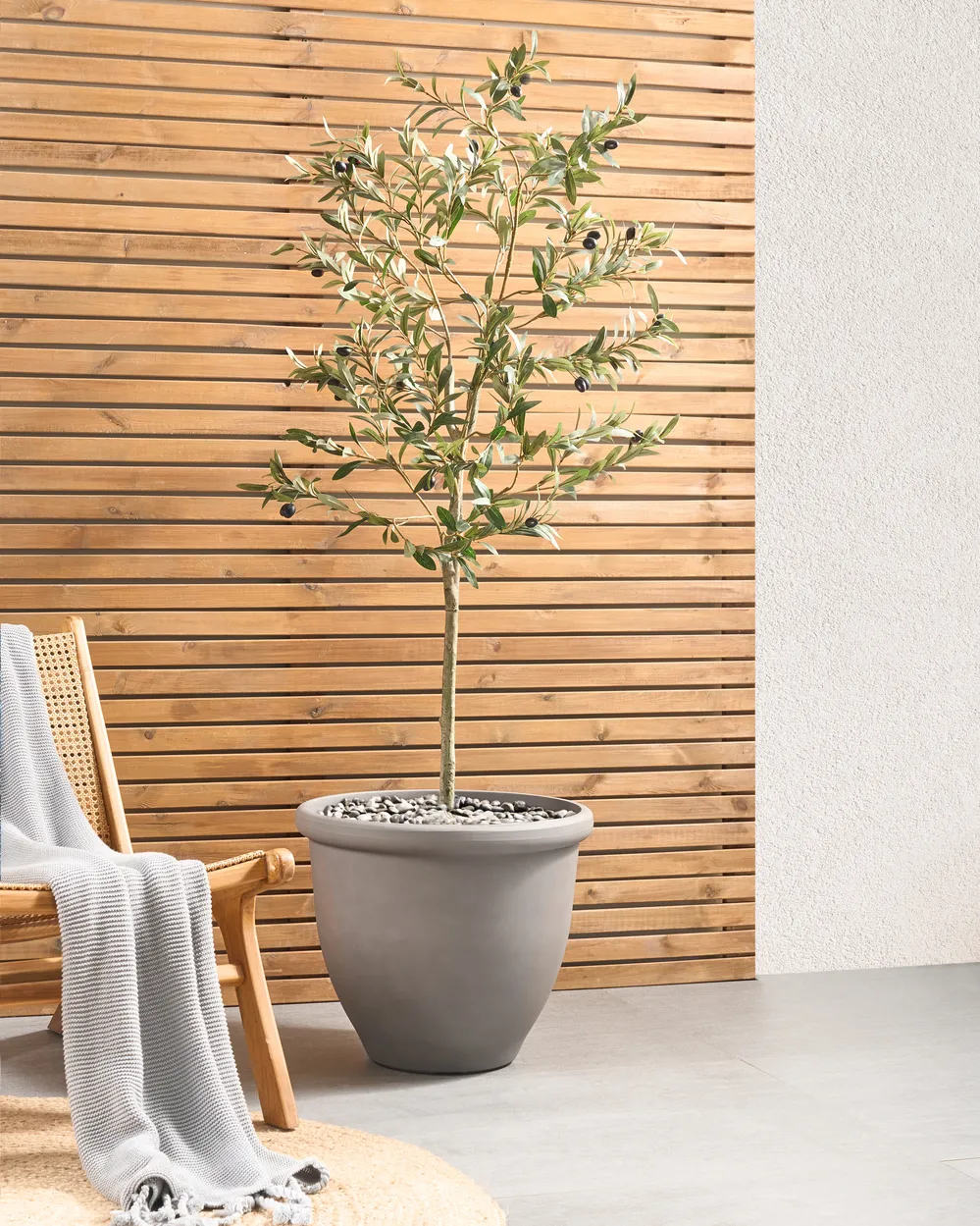 Blumenkübel TESALIA 49 cm Grau_954136
