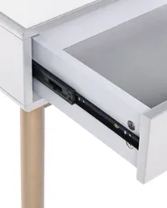 Schminktisch mit Spiegel und Hocker FEDRY LED Grau_1107865