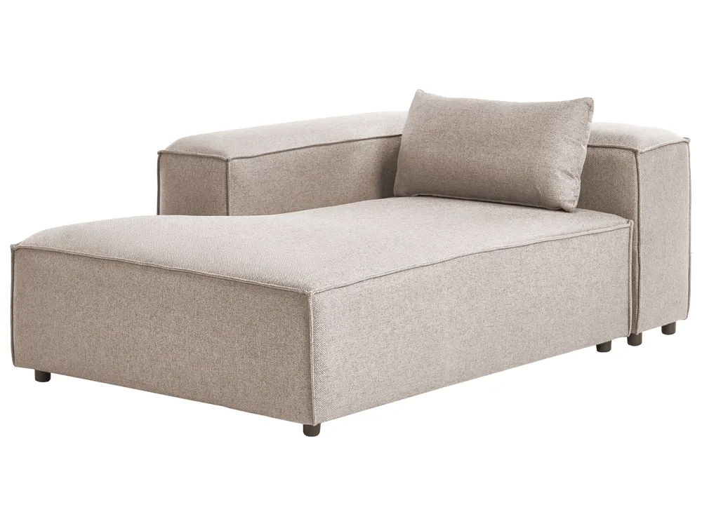 Rechtsseitige Chaiselongue BRANDE Stoff Hellbraun_1023932
