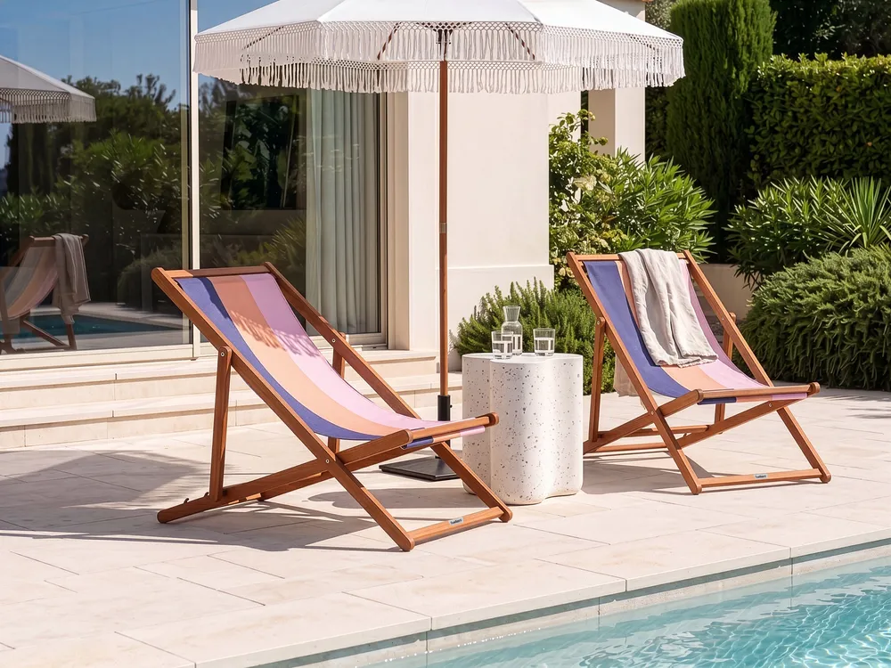 Ersatzstoff für Sonnenliege 2er Set ANZIO/AVELLINO 113 x 44 cm Bunt
