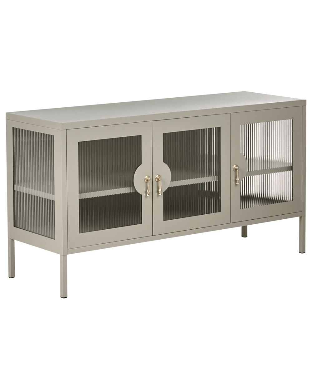 3 Door Sideboard GLEORA Metal Light Beige