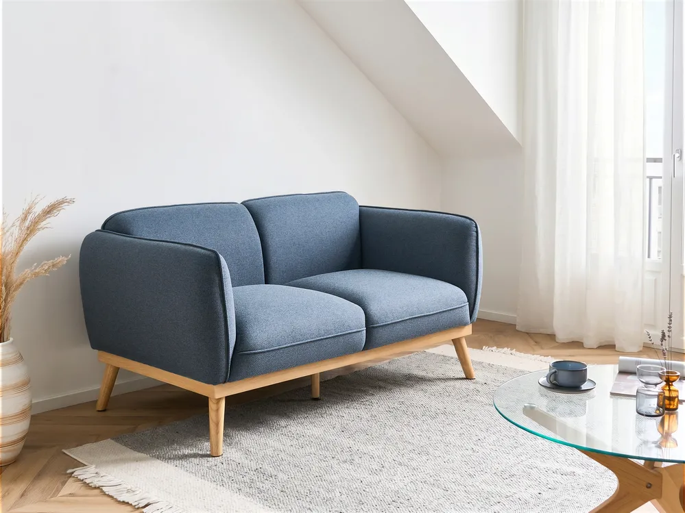 Sofa 2-Sitzer LJUNG Stoff Blau