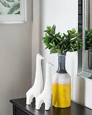 Decorative Vase LARNACA 36 cm Stoneware Multicolour_1176717