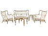 Lounge Set mit Tisch 4-Sitzer BRINDISI Rattan Naturfarben