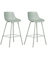 Set of 2 Bar Chairs EMMET Light Green