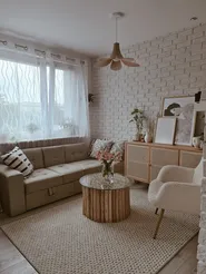 Schlafsofa 3-Sitzer FALSTER mit Stauraum Stoff Beige_827383