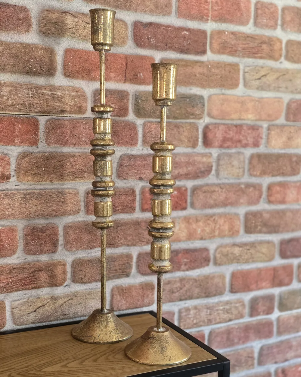 Kerzenständer 2er Set SALAMINA 63/49 cm Metall Gold_913133