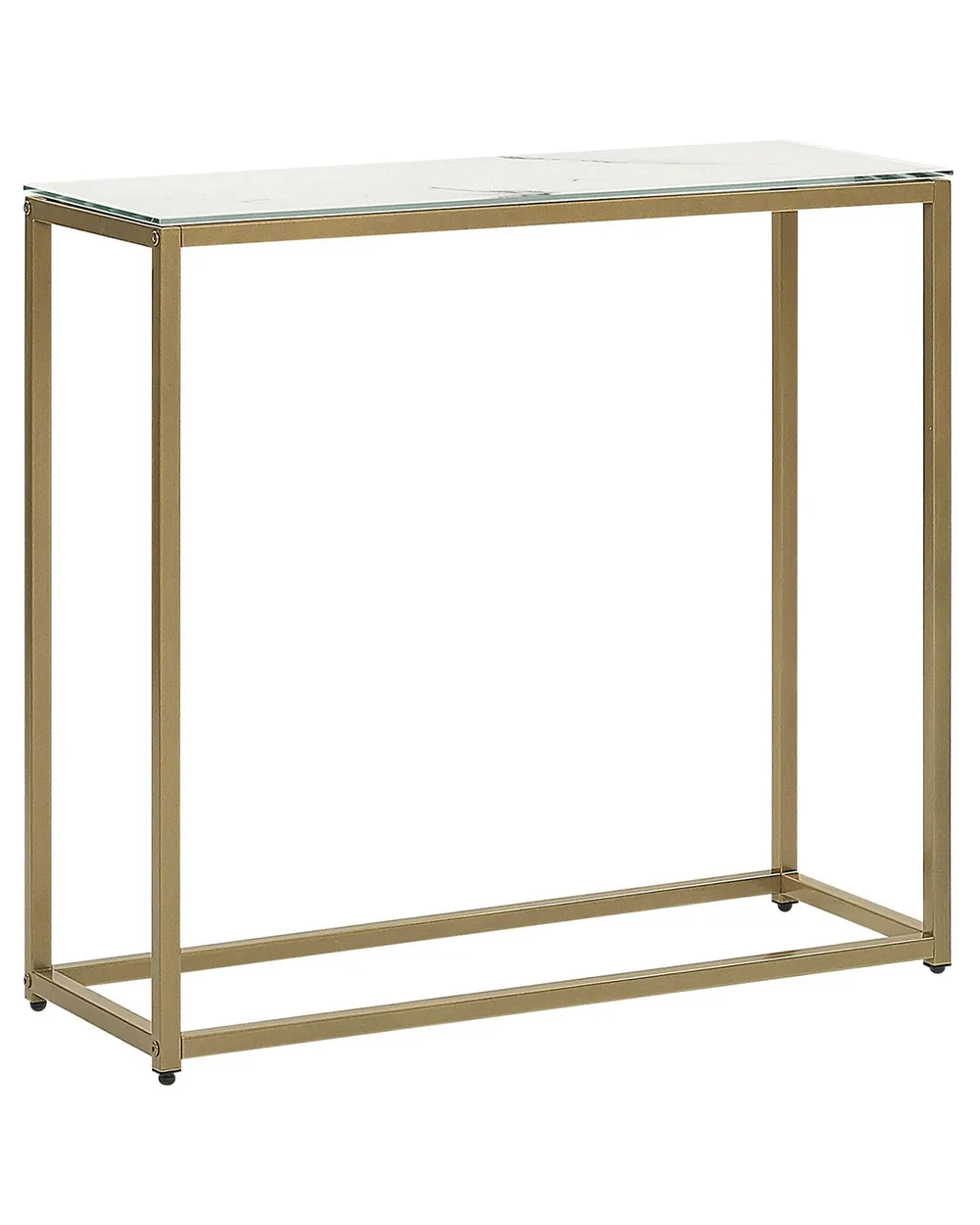 Konsolentisch DELANO Sicherheitsglas Marmor Optik / Gold
