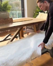 Faux Fur Rug MAMUNGARI White 60 x 180 cm_1171493