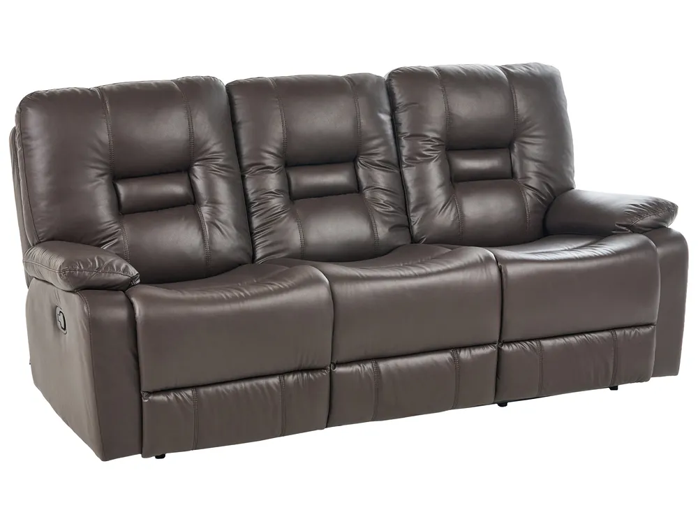 Sofa Set manuell verstellbar 6-Sitzer BERGEN Kunstleder Braun_681651
