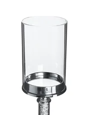 Kerzenständer ABBEVILLE 41 cm Glas Silber_788830
