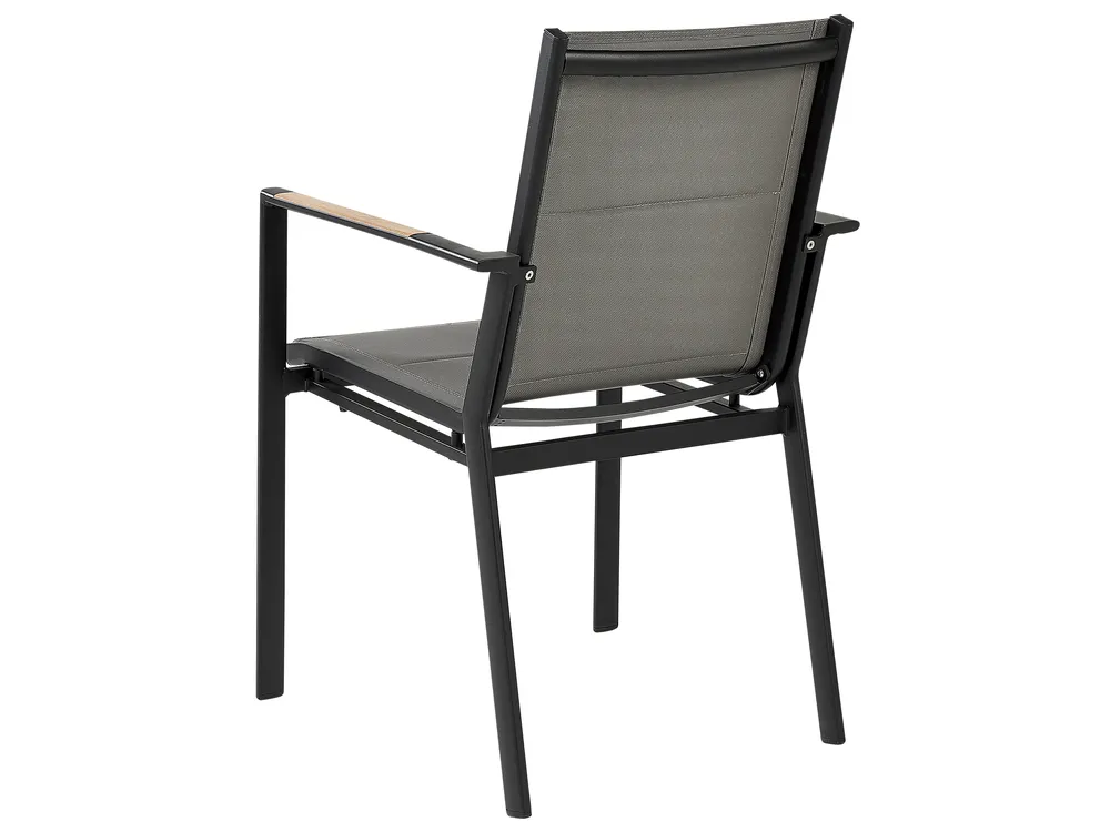 Gartenmöbel Set 6-Sitzer VALCANETTO/BUSSETO Metall Schwarz_846196