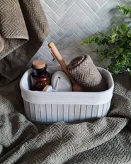 Set od 5 košara TALPE Bambusovo drvo Sivi_916950
