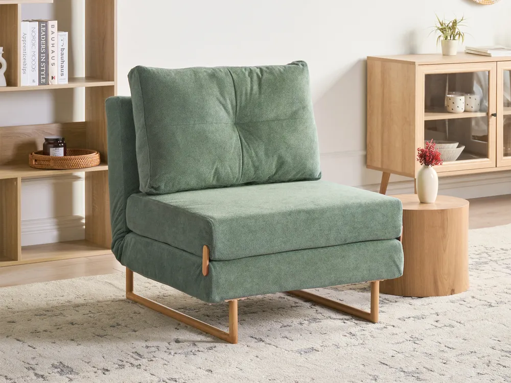1-Sitzer Schlafsofa JERSLEV Stoff Hellgrün